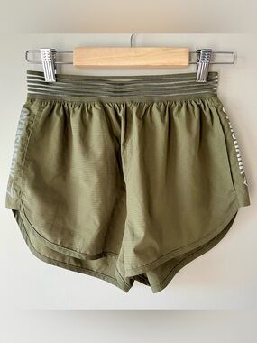 Gymshark Olive Green Women's Athletic Running Shorts Size XS - Workout Gym